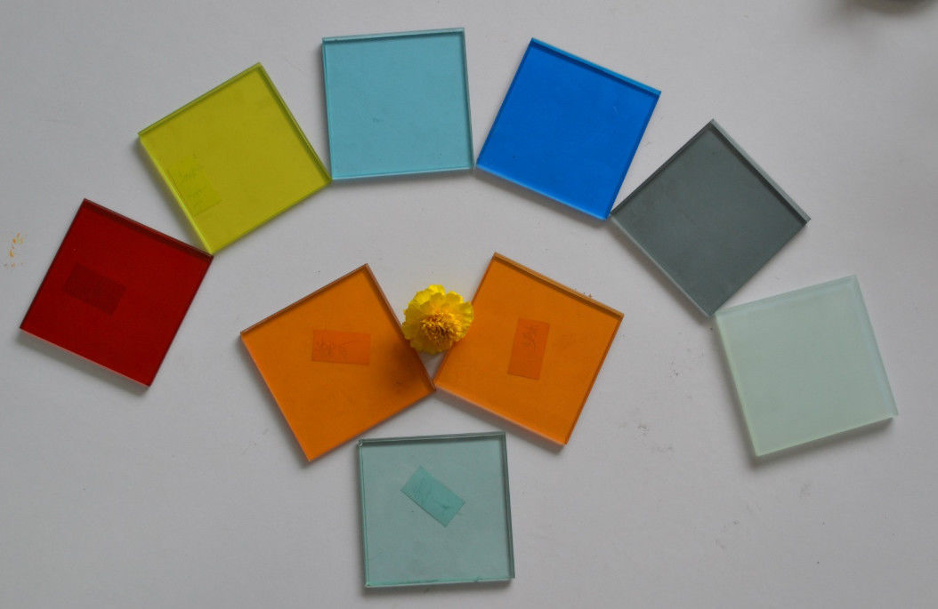 12mm Tinted Tempered Glass Colored With Blue/Yellow/Brown/Green Etc.
