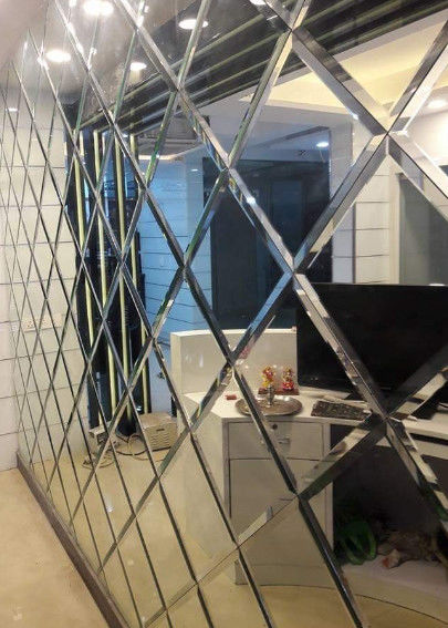 Silver AluminumDecorative Mirror Glass Bathroom Float Beveled Antique Mirror Sheet