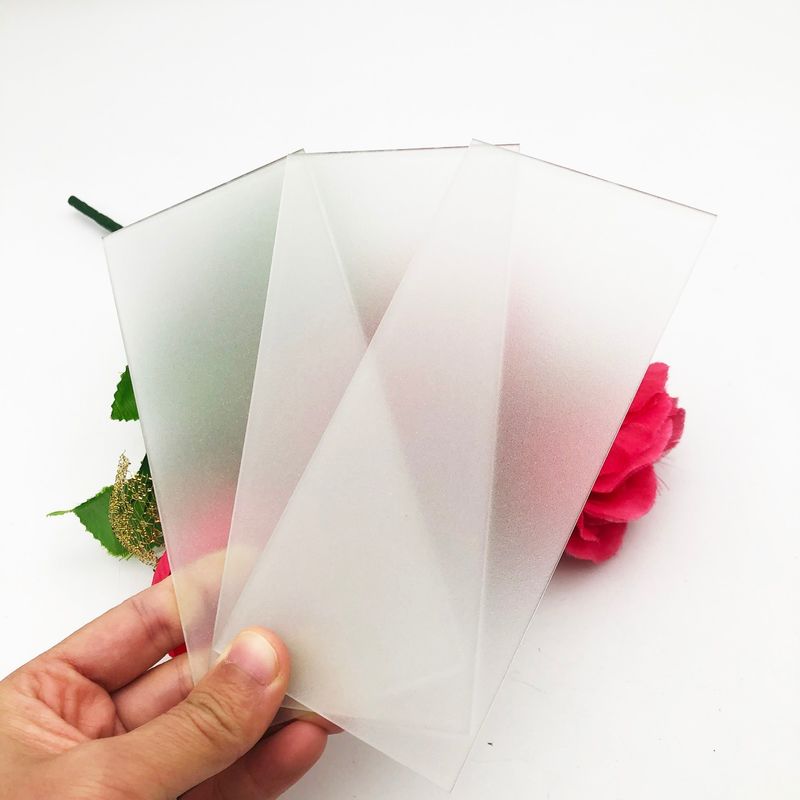 3mm 4mm Acid Etched Tempered Glass Figured Frosted Glass Used For Bathroom Doors