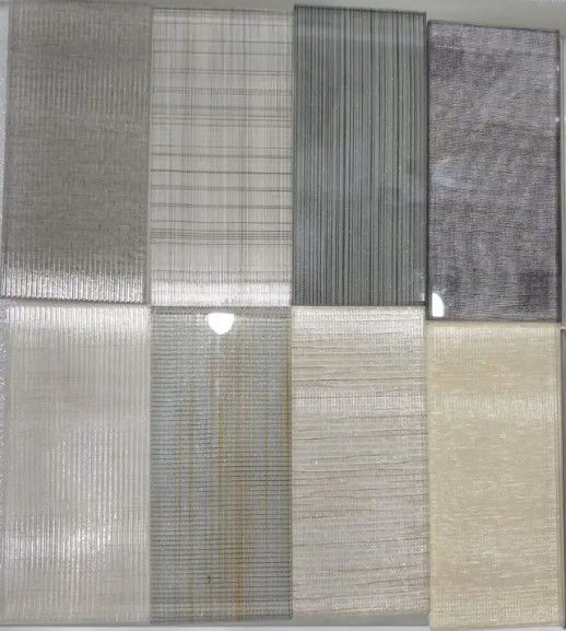 Clear Speciality Glass Colored Mesh Laminated Wired Glass For Interior Decoration
