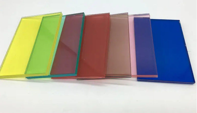 Flat Processing Tinted Glass With Colored In Dark Green / Dark Grey / Ford Blue