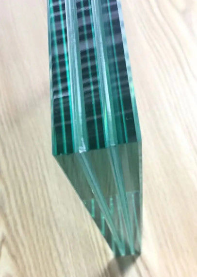 Clear Tempered Over Laminated Glass 6.38/10.38/16/12 /13.52 Mm Low Iron Polished Edge