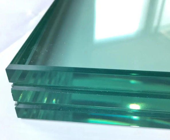 Clear Tempered Over Laminated Glass 6.38/10.38/16/12 /13.52 Mm Low Iron Polished Edge