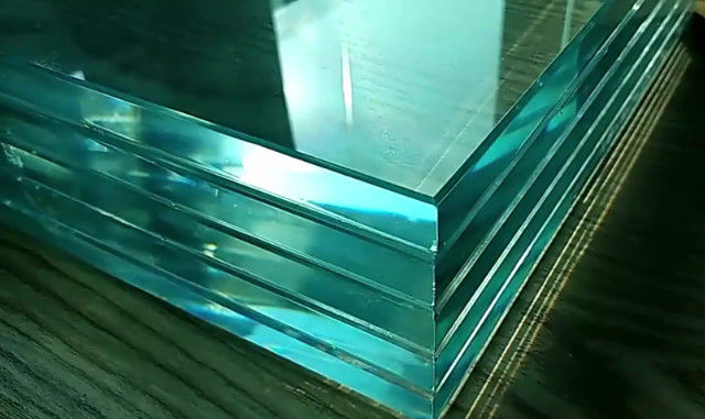 Clear Tempered Over Laminated Glass 6.38/10.38/16/12 /13.52 Mm Low Iron Polished Edge